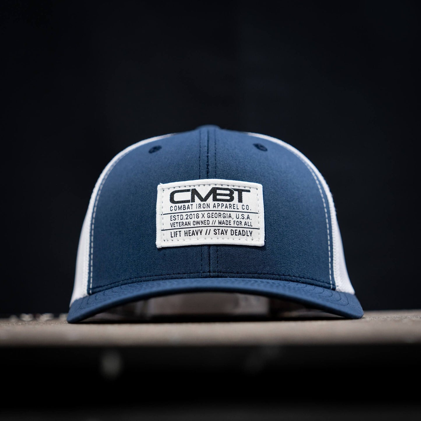 CMBT Standard Woven White Patch Edition Mid-Profile Mesh Snapback HAT