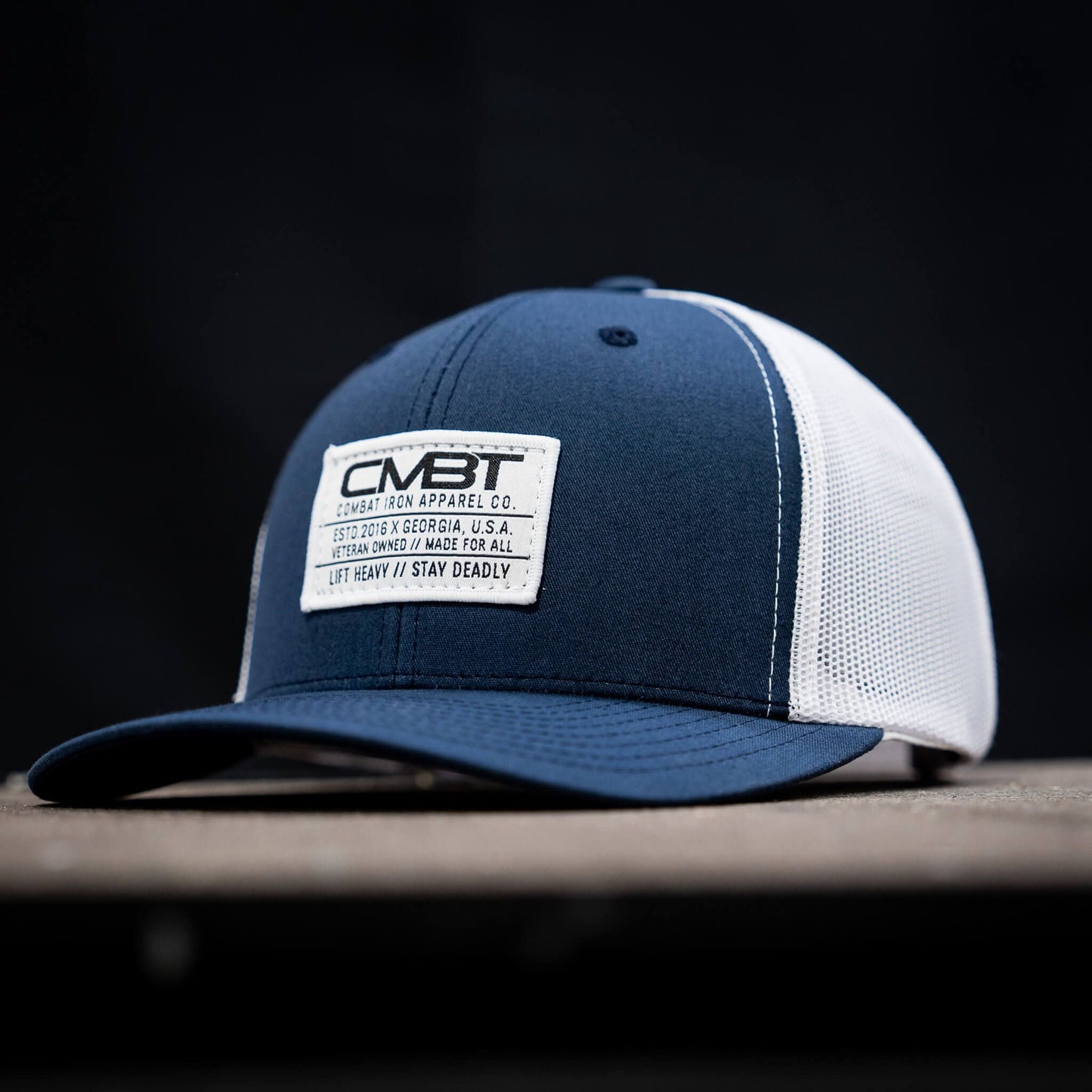 CMBT Standard Woven White Patch Edition Mid-Profile Mesh Snapback HAT