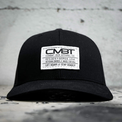 CMBT Standard Woven White Patch Edition Mid-Profile Mesh Snapback HAT