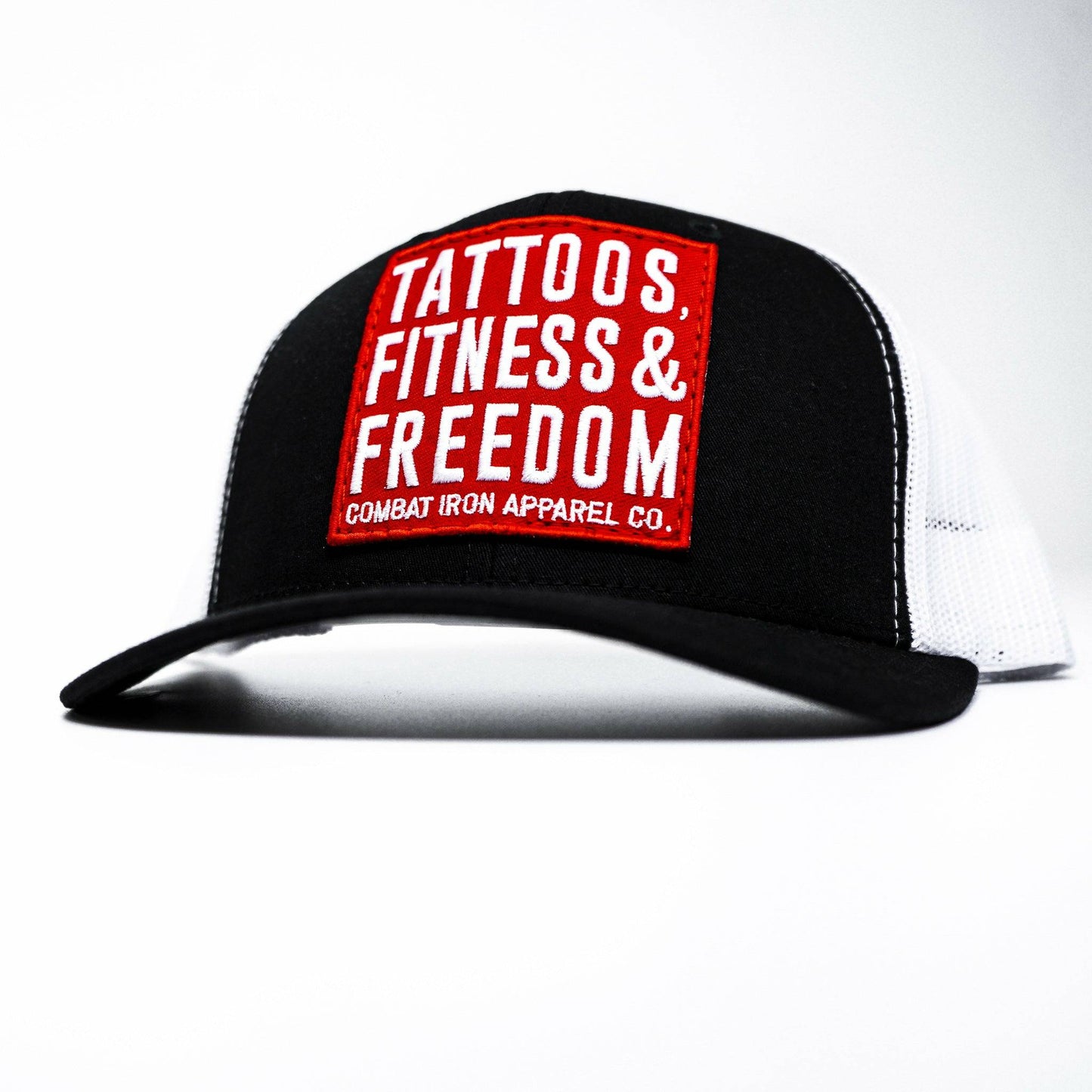 Tattoos, Fitness, & Freedom Red Patch Mid-Profile Mesh Snapback Hat