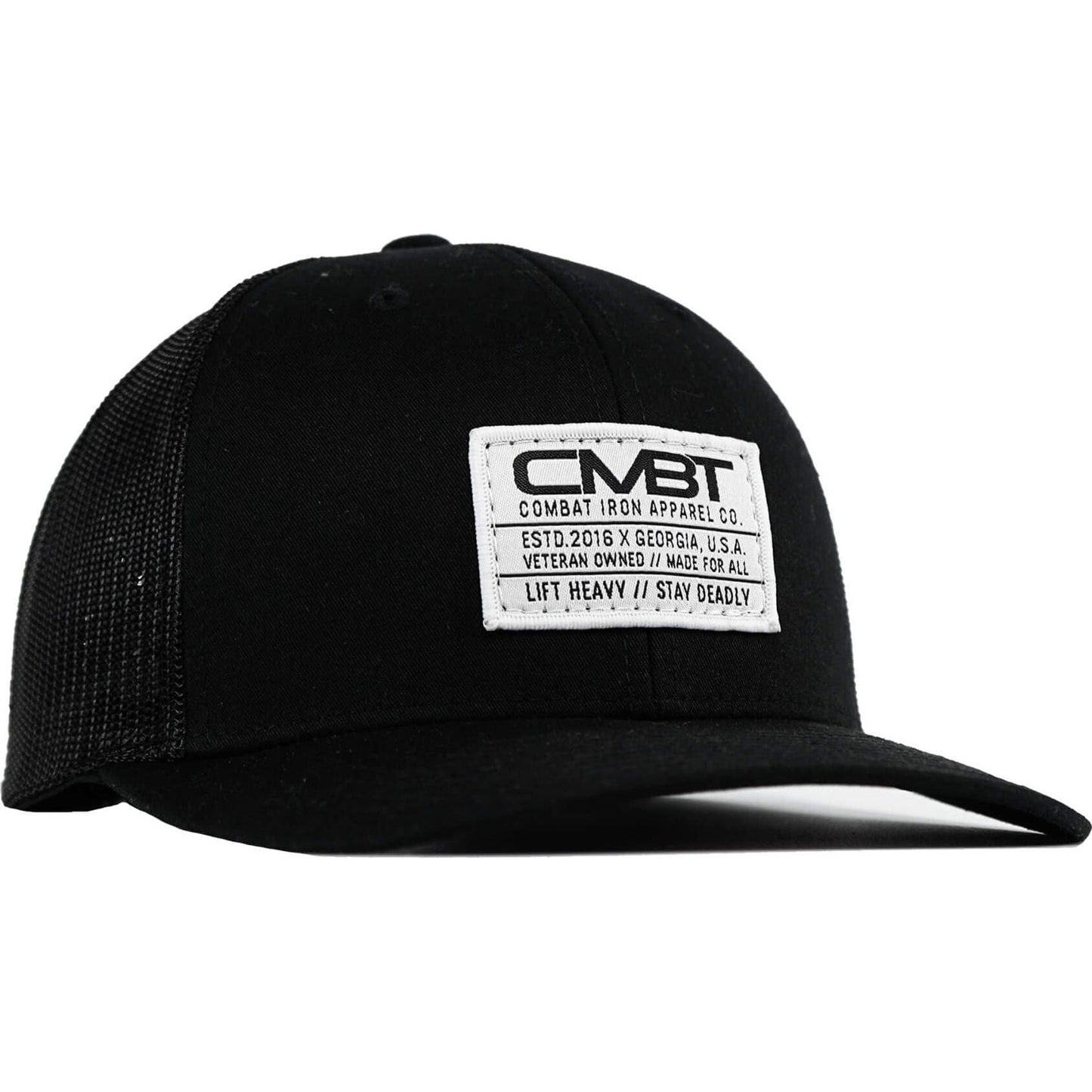 CMBT Standard Woven White Patch Edition Mid-Profile Mesh Snapback HAT