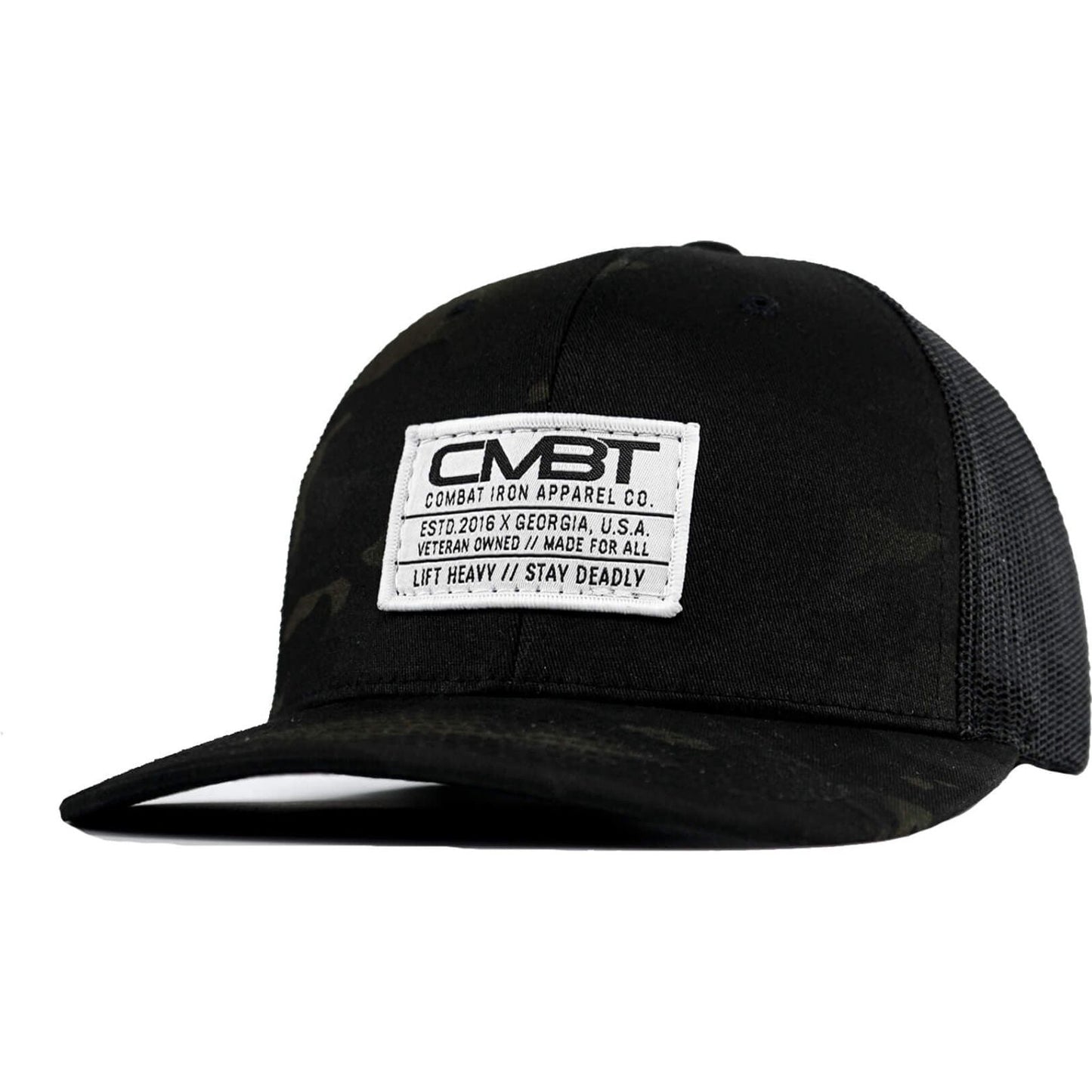 CMBT Standard Woven White Patch Edition Mid-Profile Mesh Snapback HAT